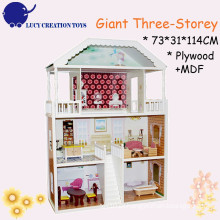 Grande Dream Villa Kids Luxo 3 andares Wooden Doll House